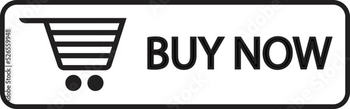 Buy now button sign vector with shopping cart . Sale icon