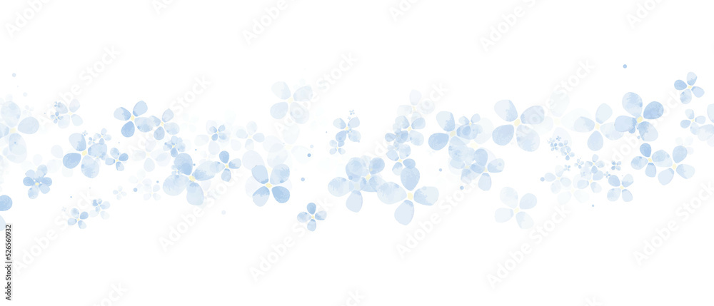 Niebieskie kwiaty linia - obrazy, fototapety, plakaty 