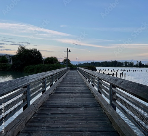 wooden bridge over the river © abdo