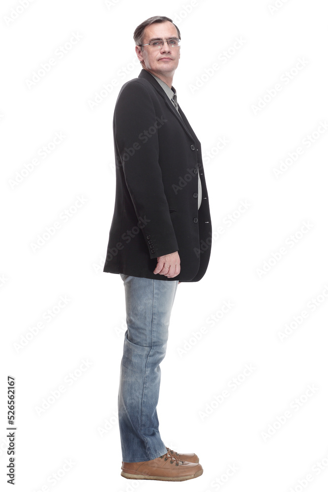in full growth. casual business man in jeans and jacket. in full growth. casual business man in jeans and jacket.