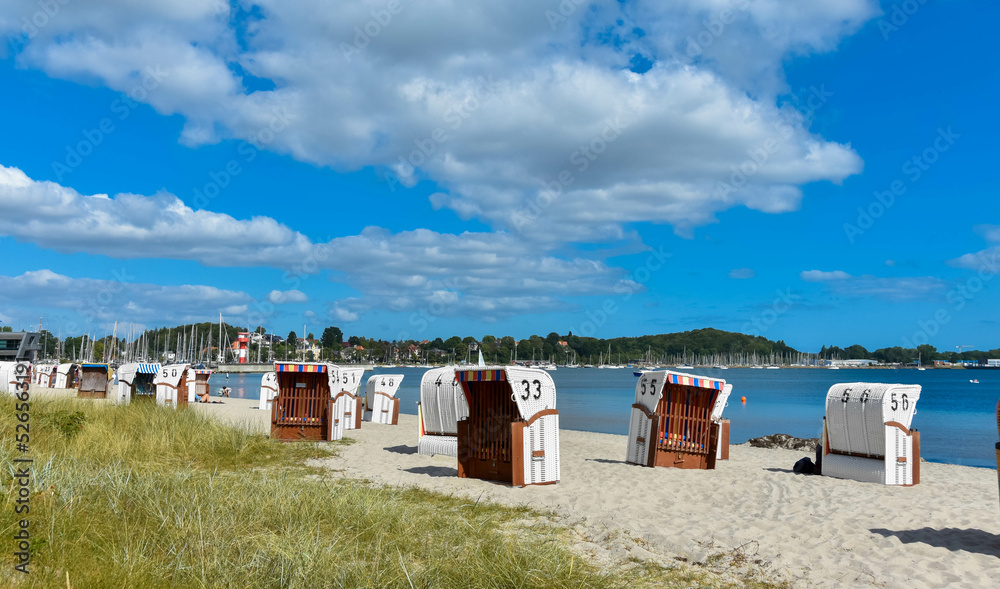Strandkörbe, Urlaub Eckernförder Bucht, an der Ostsee
