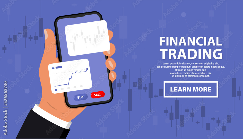 Stock online trading with smartphone. Mobile phone in hand with world business graph or chart stock market. Candlestick chart on smartphone screen, business and investment, market analysis Stock online trading with smartphone. Mobile phone in hand with world business graph or chart stock market. Candlestick chart on smartphone screen, business and investment, market analysis