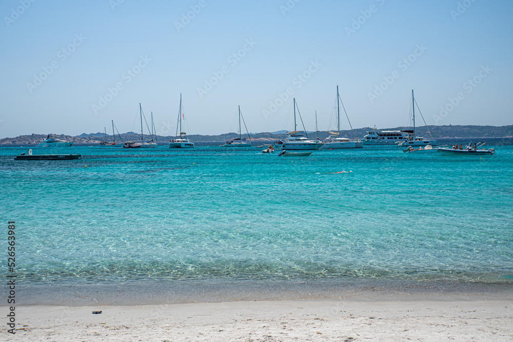 Beach and sea of the island of Spargi, Maddalena archipelago, Sardinia, Italy.