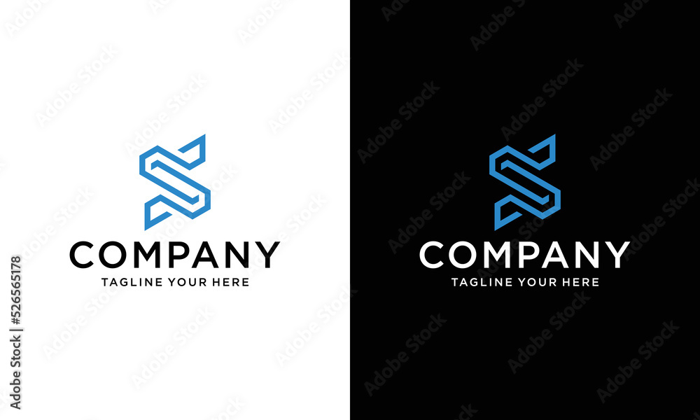 Letter S Logo design vector template. Font Lines Logotype on a black and white background. Letter S Logo design vector template. Font Lines Logotype on a black and white background.