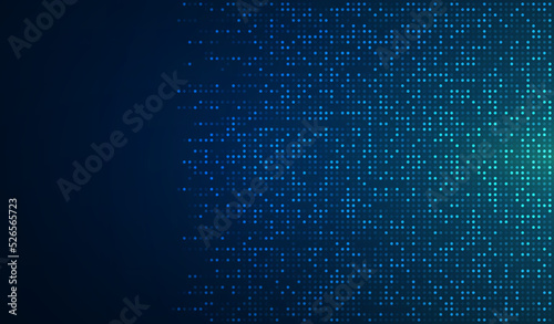 Digital technology background. Digital data dot blue pattern pixel background