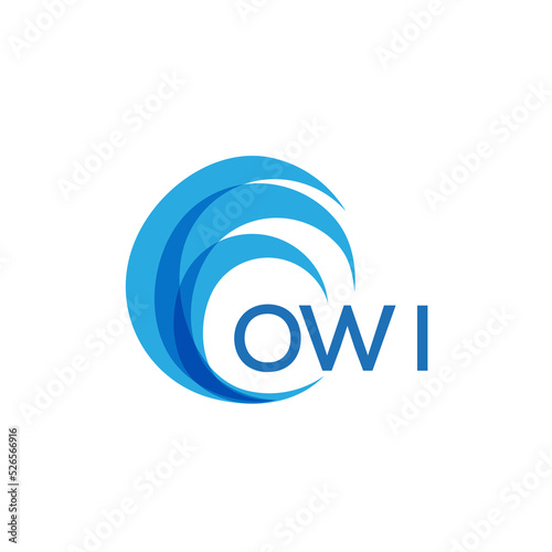 OWI letter logo. OWI blue image on white background. OWI Monogram logo design for entrepreneur and business. OWI best icon.
 photo