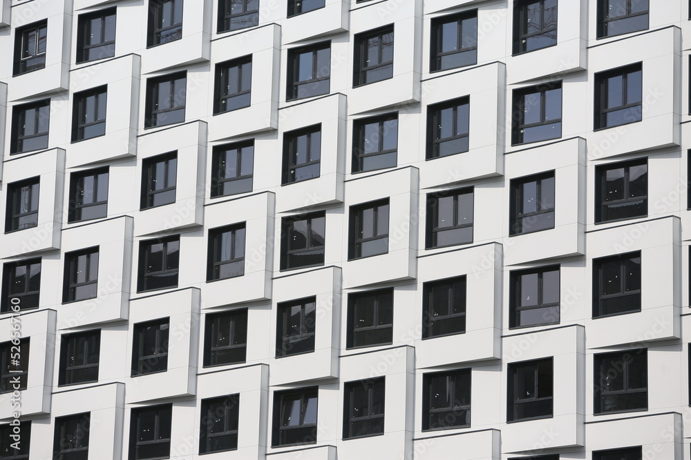New building facade in housing complex New building facade in housing complex