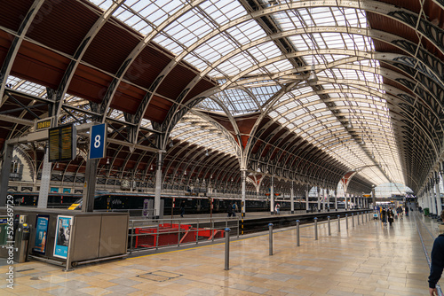 London UK August 1st 2022 Paddington Station GWR Great Western Railway Station Platform and Metal and Glass Roof