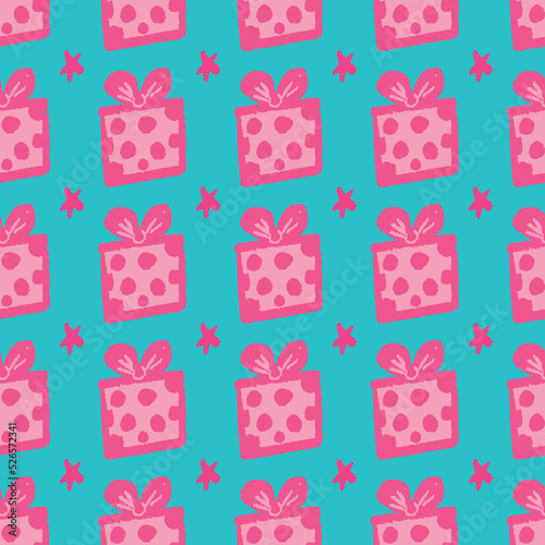Gift Star Seamless Pattern