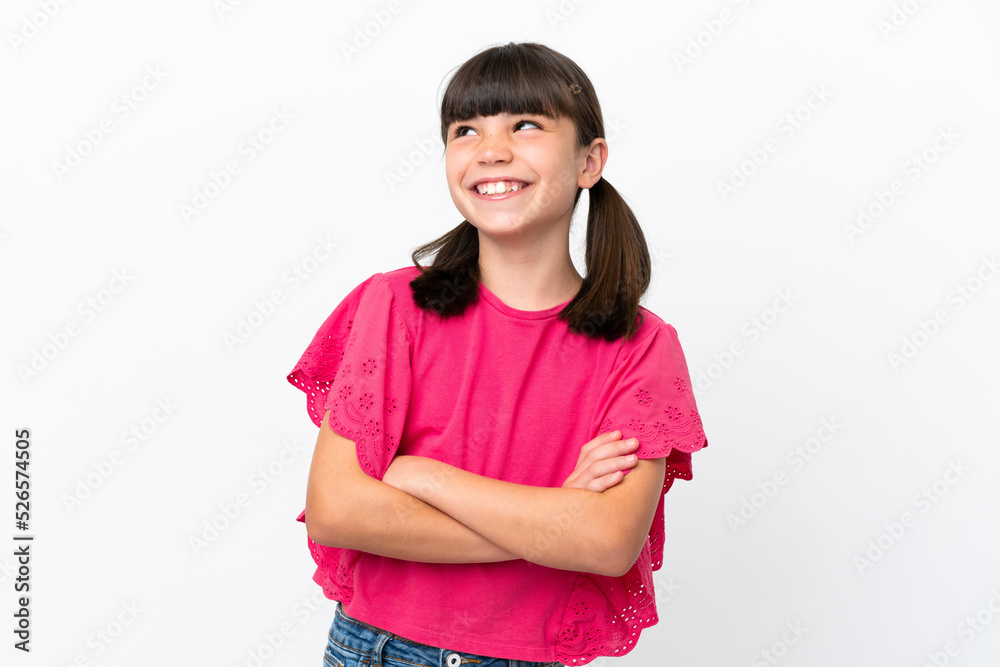 Little caucasian kid isolated on white background happy and smiling Little caucasian kid isolated on white background happy and smiling
