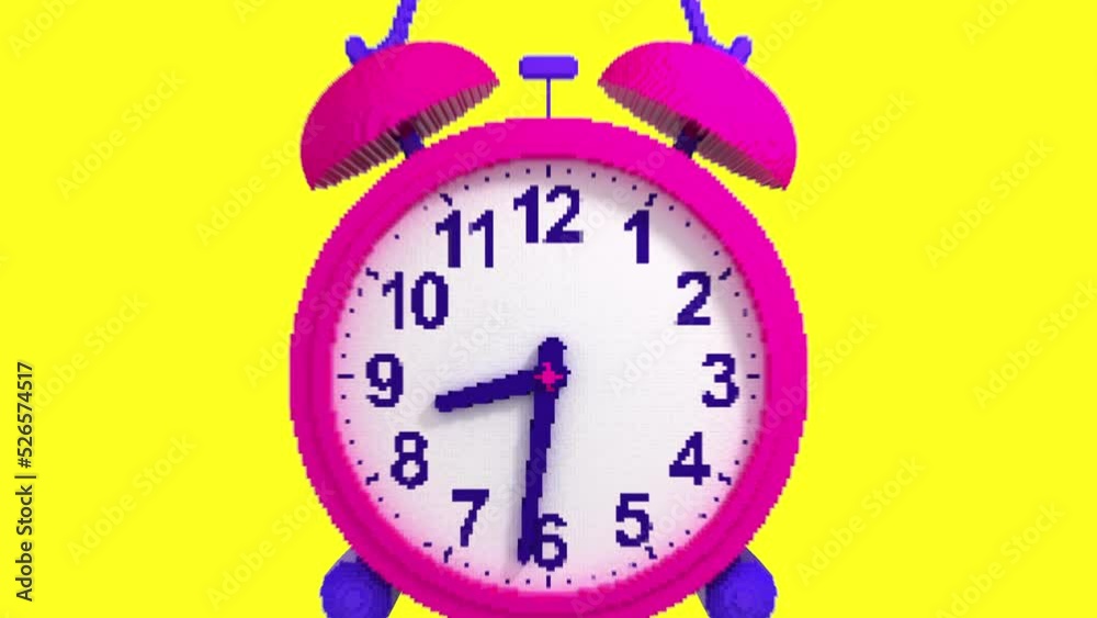 Transformation of a 3D pixel into a digital alarm clock. Seamless