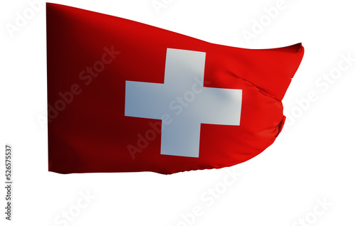 3D 4K wehende National Fahne Flagge Land Wahrzeichen Schweiz