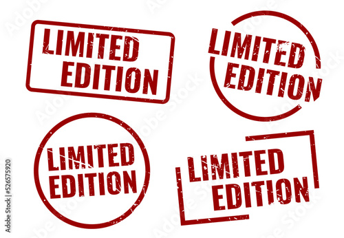 limited edition stamp. limited edition label. round grunge sign. set of stamps