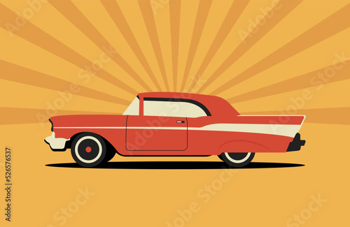 Retro red car