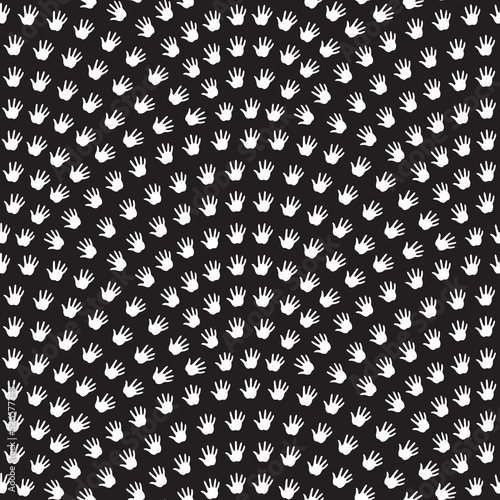 Vector abstract wavy seamless pattern Hands in medical glove black and white background. Coronavirus COVID-19 concept, flu epidemic, infectious diseases sanitary protection, web page, wallpaper