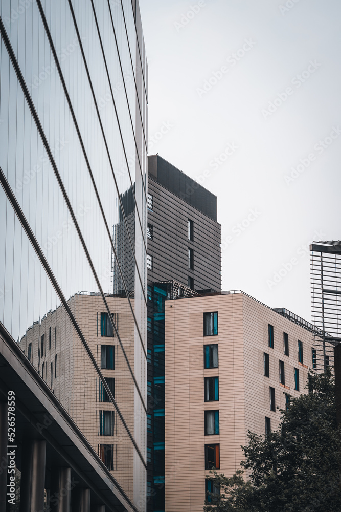 Obraz premium building is reflected in glass facade