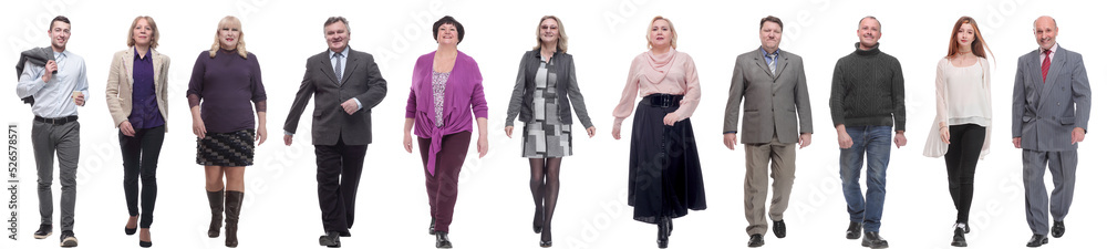 group of successful business people in motion isolated group of successful business people in motion isolated