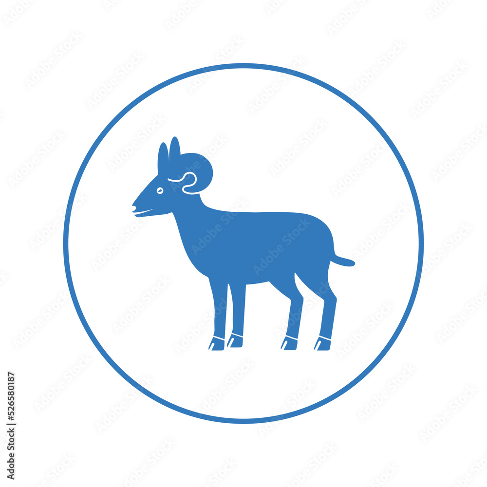 Animal wild ram sheep icon | Circle version icon |