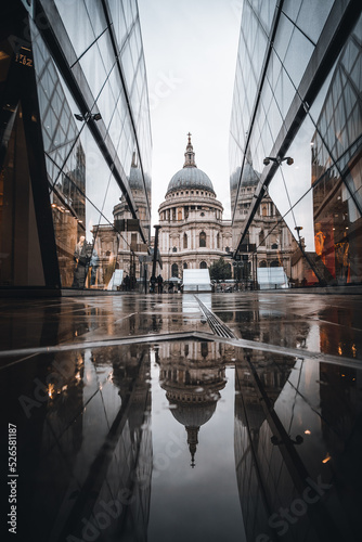 Reflection of St. Pauls Cathedral in London