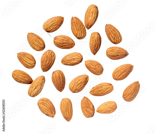 Fotografiet almonds isolated on transparent background,