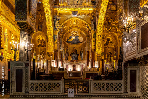 Palermo, Sicily - July 6, 2020: Interior of the Palatine Chapel of Palermo in Sicily, Italy