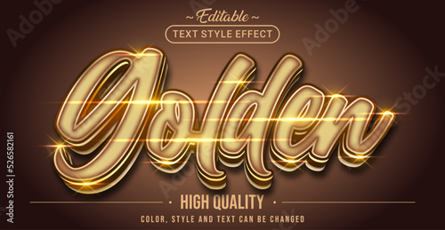 Editable text style effect - Golden text style theme.