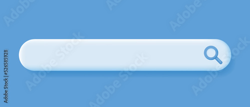 3d white search line, Chat, Speech or speak bubble on blue background. Navigation search for browser, template, website. Vector illustration.