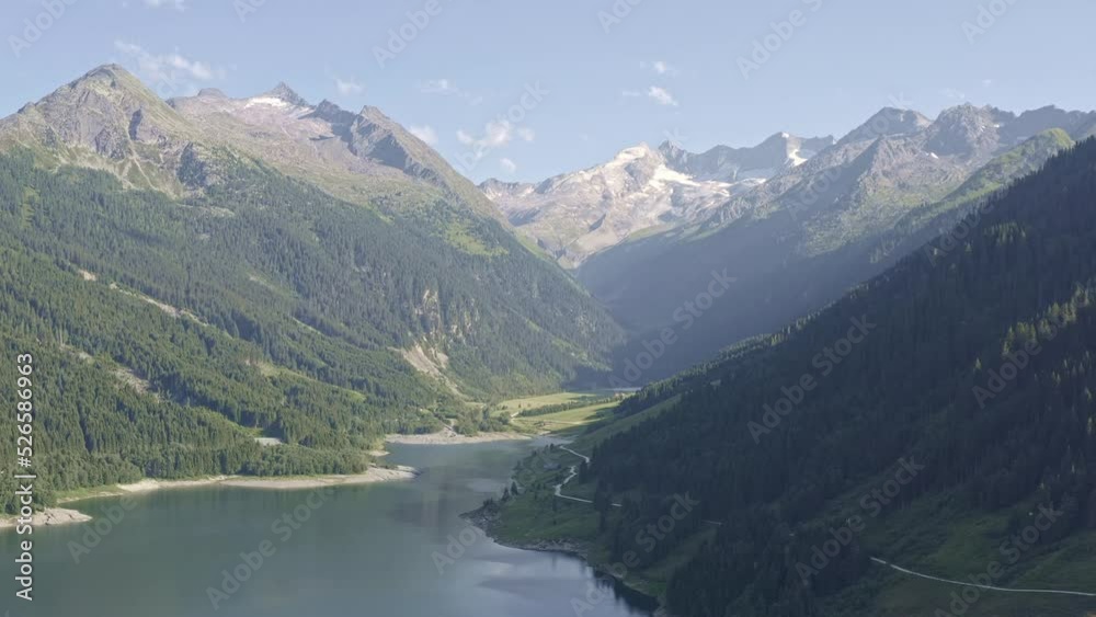 Durlassboden Hydroelectric reservoir in the Zillertal Alps, Austria