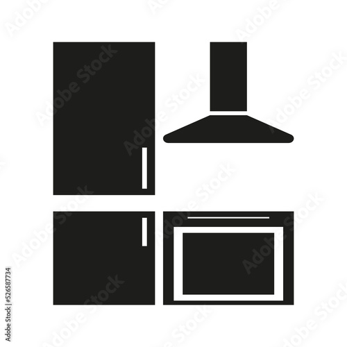 Icon with kitchen icon. Cooking background. Vector illustration. stock image.