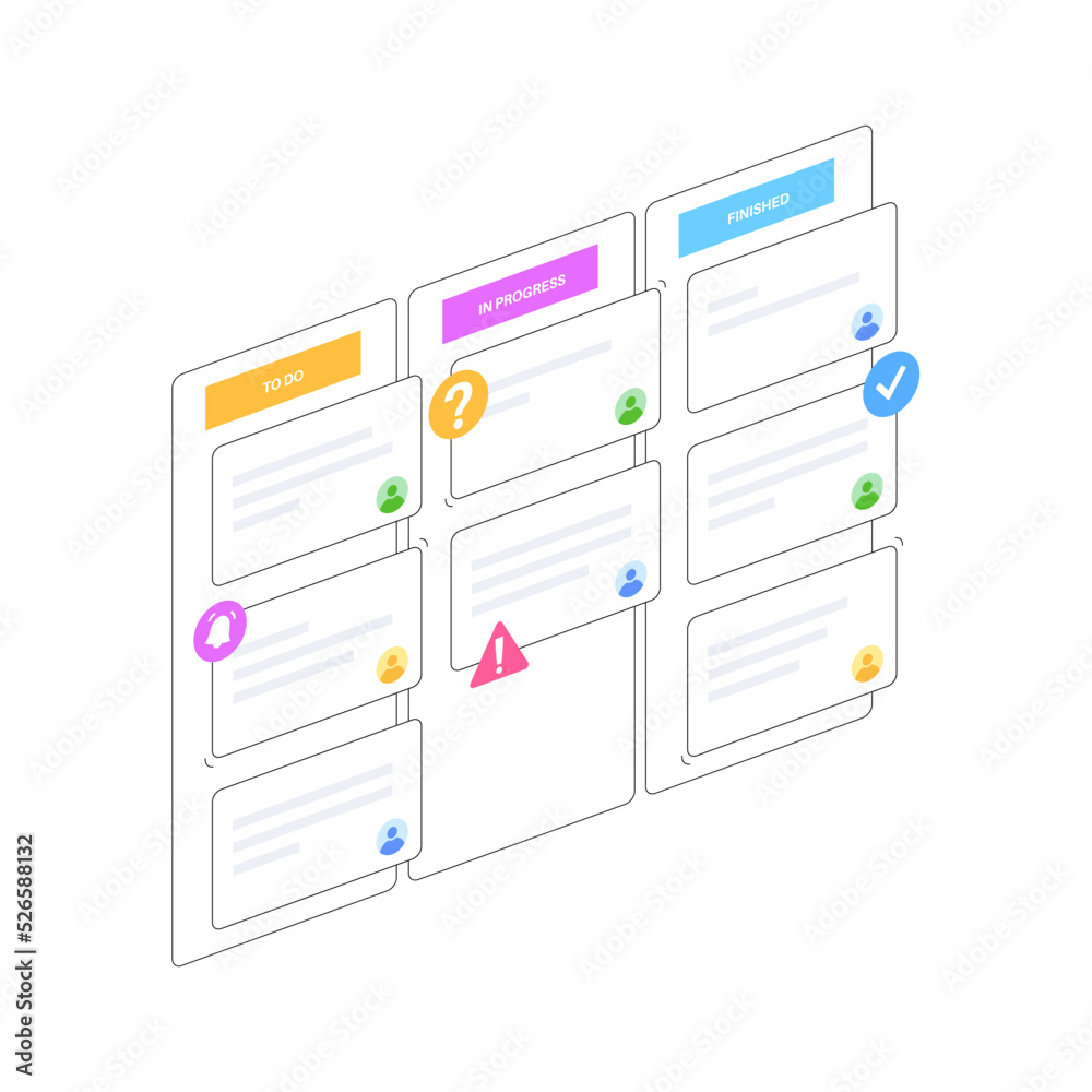 Scrum board methodology Stock Vector Adobe Stock