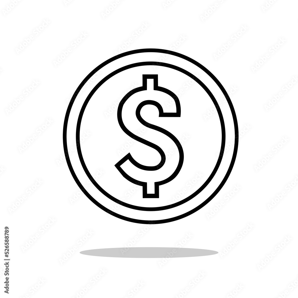Vector Outline US dollar Icon Illustration Isolated on white background Business and economic concept Icon design element. Money Illustration. International American Currency. Isolated cent icon sign. Vector Outline US dollar Icon Illustration Isolated on white background Business and economic concept Icon design element. Money Illustration. International American Currency. Isolated cent icon sign.