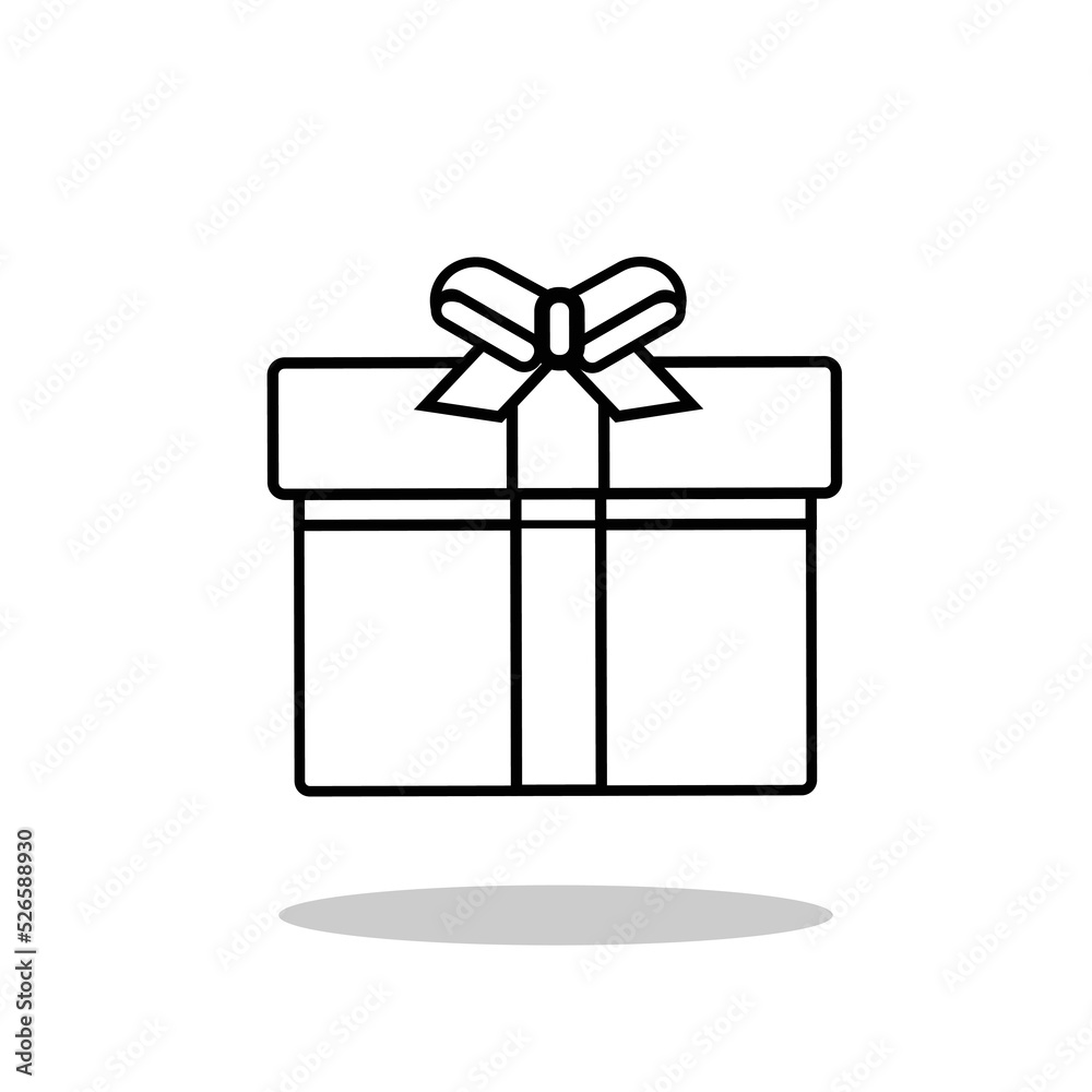Vector Simple gift outline icon design. Isolated on White Background Stroke pictogram Vector illustration isolated on a white background. Premium quality symbol sign for mobile app and web sites