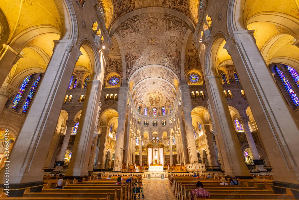 Interior of Basilica of Sainte-Anne-de-Beaupré in Quebec, Canada 