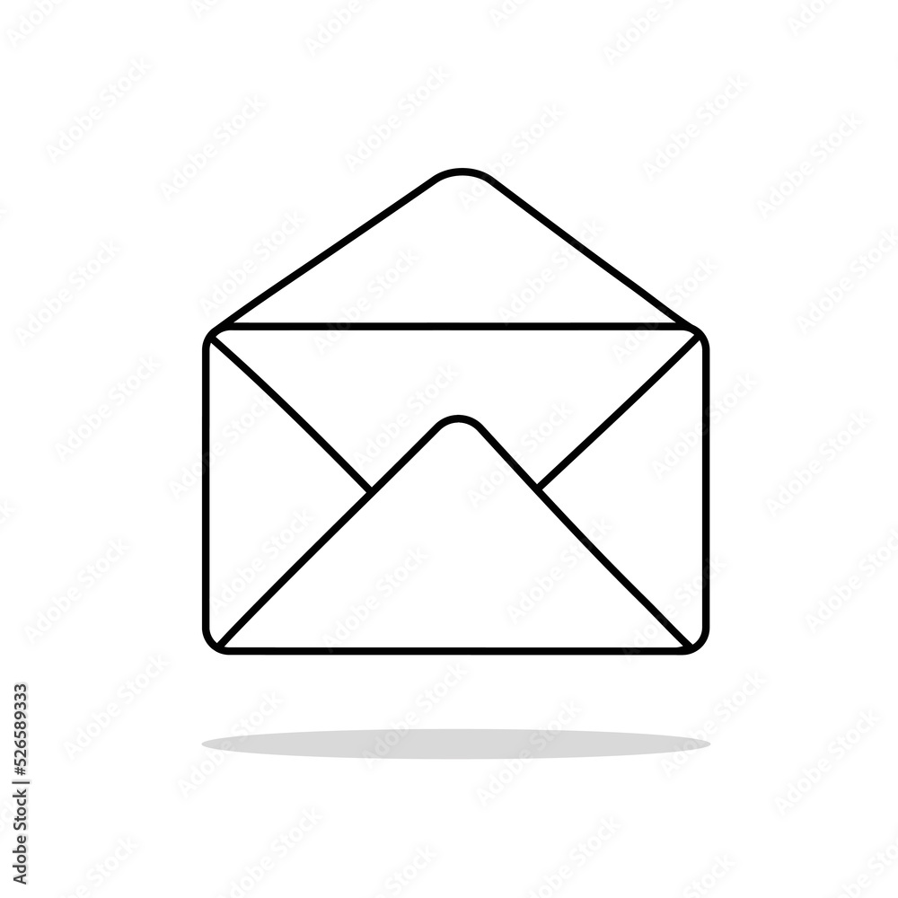 Outline Style Vector Envelope mail icon, isolated on white background. Mail,envelope,message flat icon. Long shadow. Vector illustration EPS10. Mailbox e-mail business concept. Mail Message Icon. Outline Style Vector Envelope mail icon, isolated on white background. Mail,envelope,message flat icon. Long shadow. Vector illustration EPS10. Mailbox e-mail business concept. Mail Message Icon.