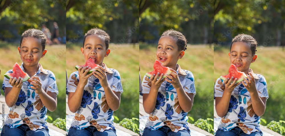 Fototapeta premium Young beautiful african little boy