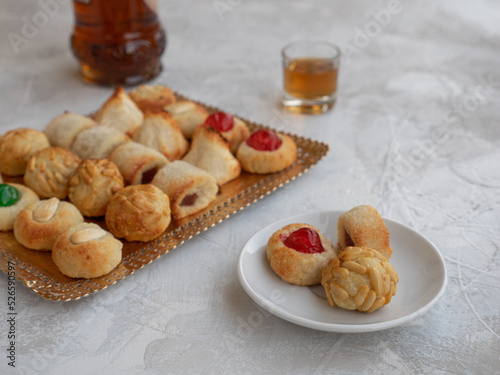 Panellets, A Typical Pastry Of Catalonia, Spain, In All Saints Holiday. photo