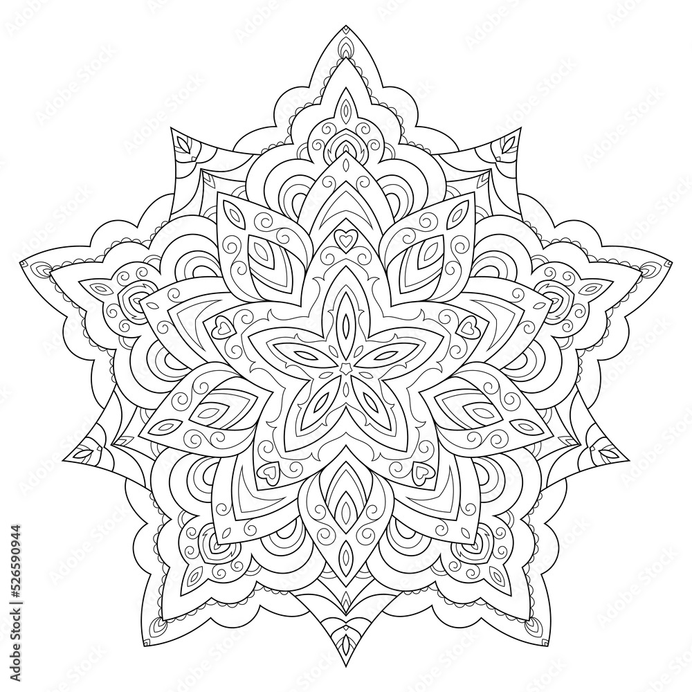 Zentangle inspired mandala zen doodle illustration with tribal boho chic ornaments. Oriental ornamental illustration. Zentangle inspired mandala zen doodle illustration with tribal boho chic ornaments. Oriental ornamental illustration.