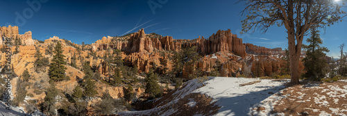 Panorama of Fairyland Trail on Blue Sky Day
