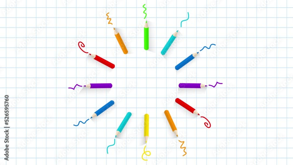 4k Animated Colored Pencils Frame on Blank Math Pattern Pencils Frame Template. Set of rainbow animation colored pencils Kids Back To school stationery Doodles drawn by colors. Colored wooden pencils. 4k Animated Colored Pencils Frame on Blank Math Pattern Pencils Frame Template. Set of rainbow animation colored pencils Kids Back To school stationery Doodles drawn by colors. Colored wooden pencils.