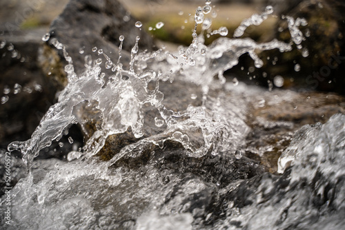 splashes of water in the river