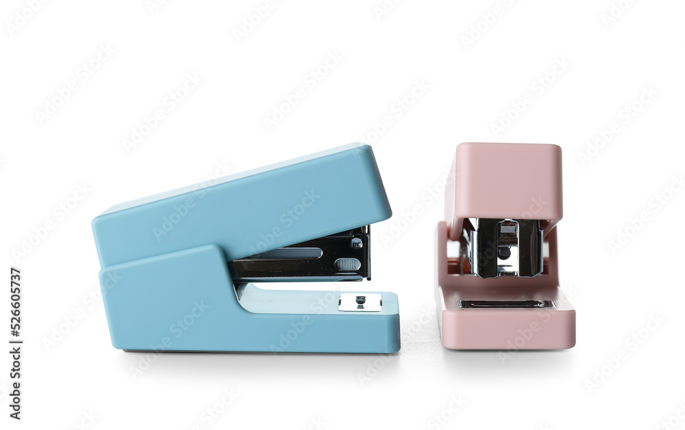 Staplers isolated on white background Staplers isolated on white background