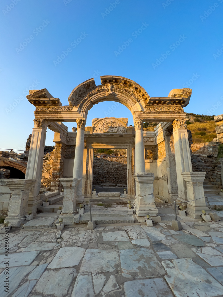 Ephesus Ancient City The Temple of Hadrian, front view of Hadrian's temple in the ancient city of Ephesus