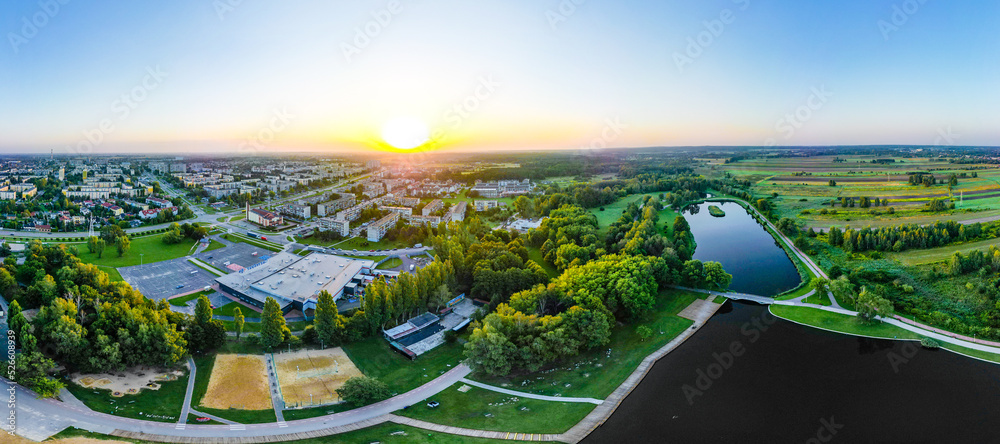 View at Pabianice city from a drone	