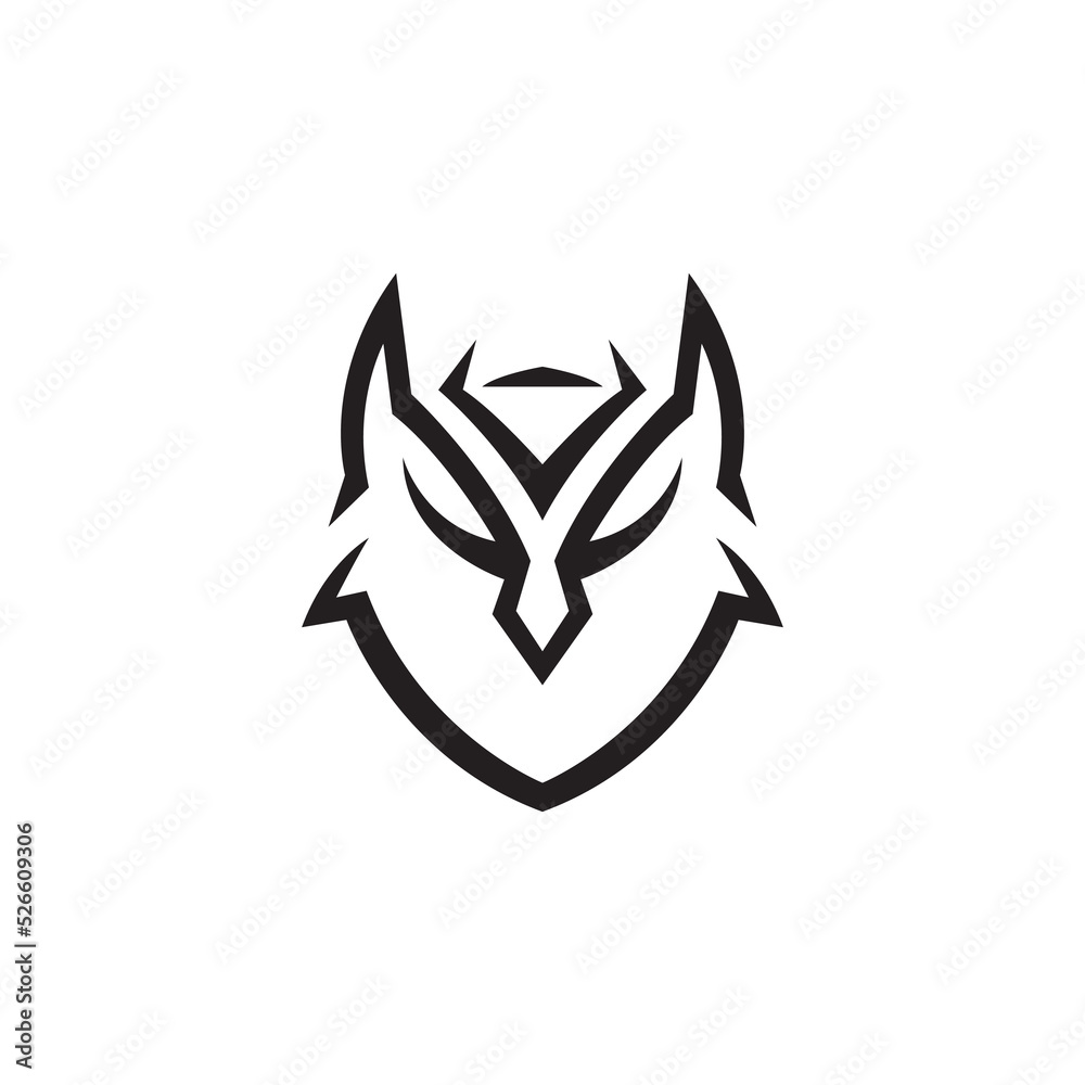 Owl head tribal icon logo design Owl head tribal icon logo design