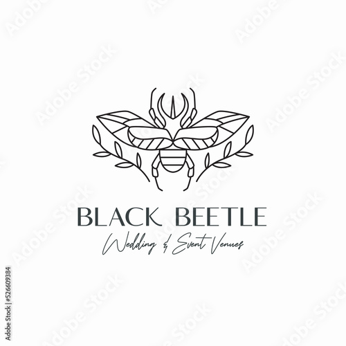 Beetle minimalist line logo design