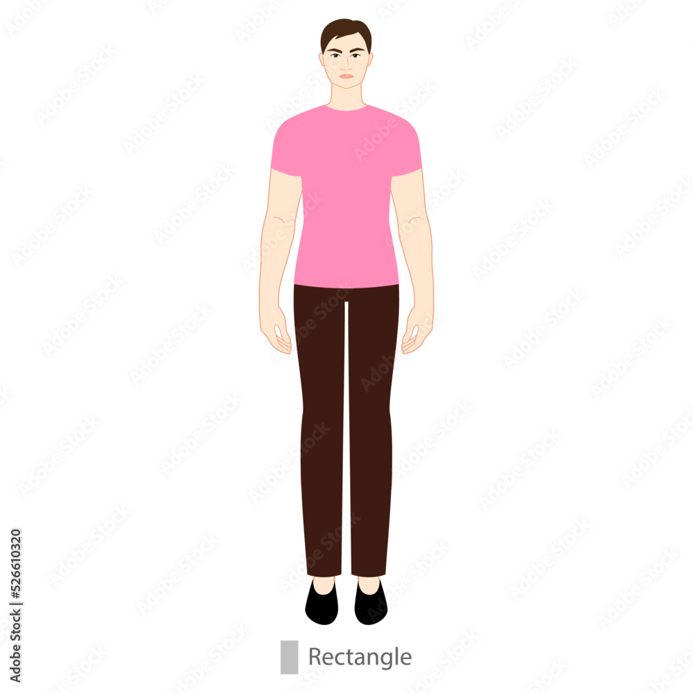 Men rectangle body shape character. Male Vector outline sketch isolated illustration 9 nine head size Gentlemen figure cartoon concept front view boy for fashion sketching on white background Men rectangle body shape character. Male Vector outline sketch isolated illustration 9 nine head size Gentlemen figure cartoon concept front view boy for fashion sketching on white background