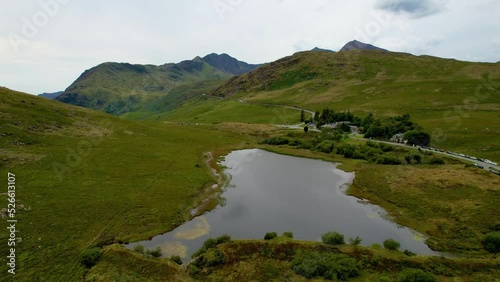 Road to Pen Y Pass, Penny Y Gwryd and Mount Snowdon, Wales, UK photo