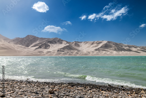 Baisha lake landscape in Kashgar city Xinjiang Uygur Autonomous Region, China. photo