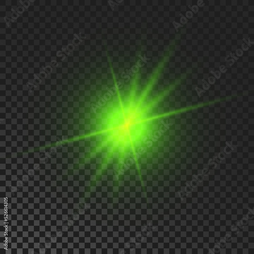 Green glowing sparkling star