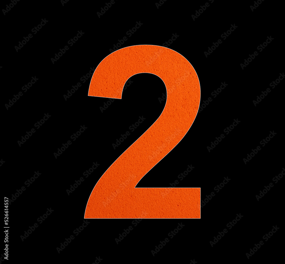 Number 2 on eva rubber background - Black background Number 2 on eva rubber background - Black background